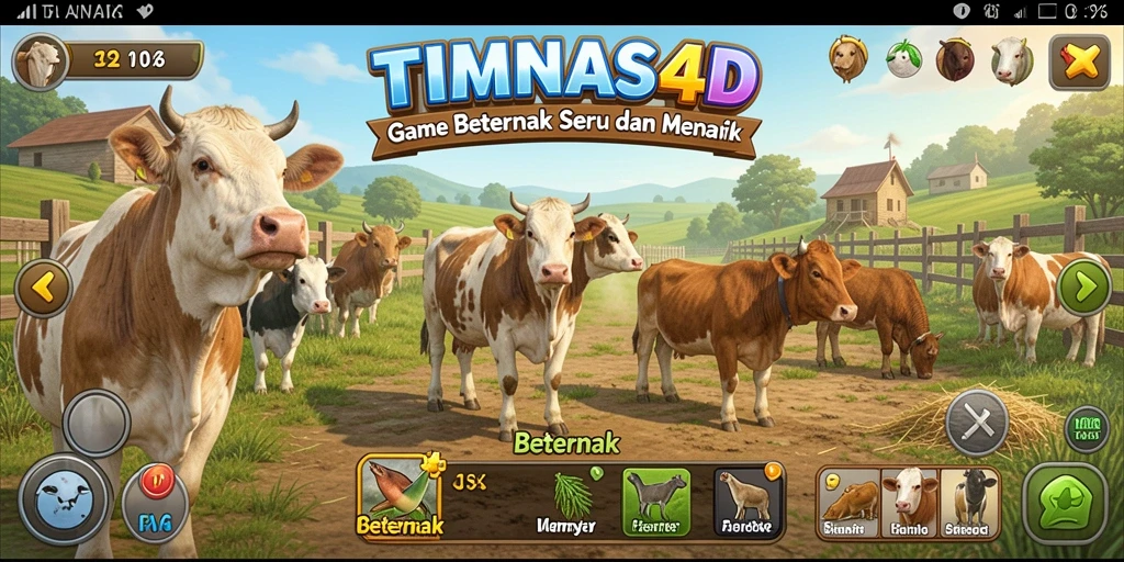 Tampilan antarmuka TIMNAS4D yang menarik dan fungsional untuk game Beternak.