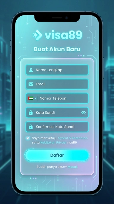 Tampilan halaman daftar visa89