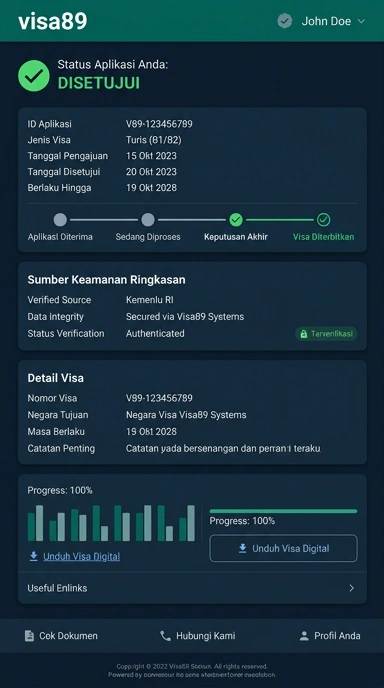 Tampilan kanal resmi visa89